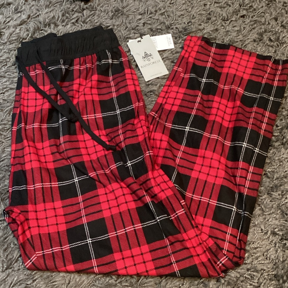 RAINFOREST Black and Red Plaid lounge Pants